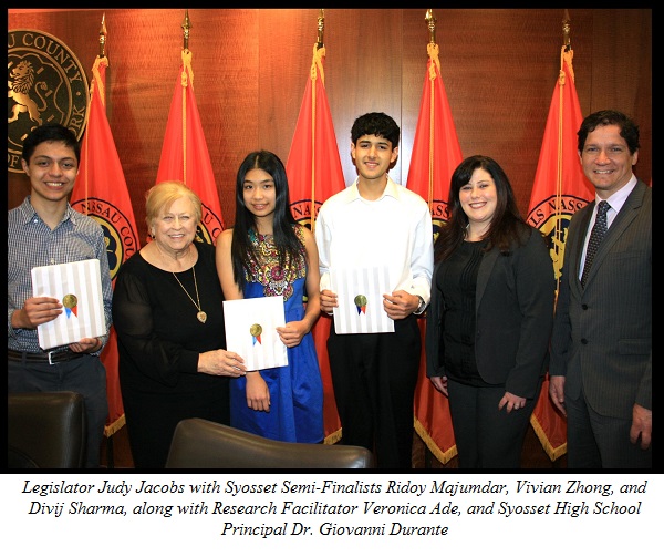 Legislator Jacobs Honors Intel Finalists and Semi-Finalists 
